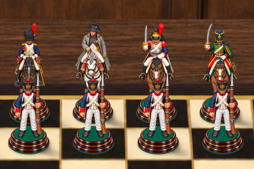 Close-up of the French figures